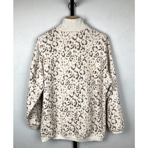 Aerie Good Vibes Oversized Leopard Print Quarter Zip Sweatshirt Size S - Picture 7 of 8